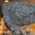 Buste van Menelaos in zinc 19e eeuw detail 3